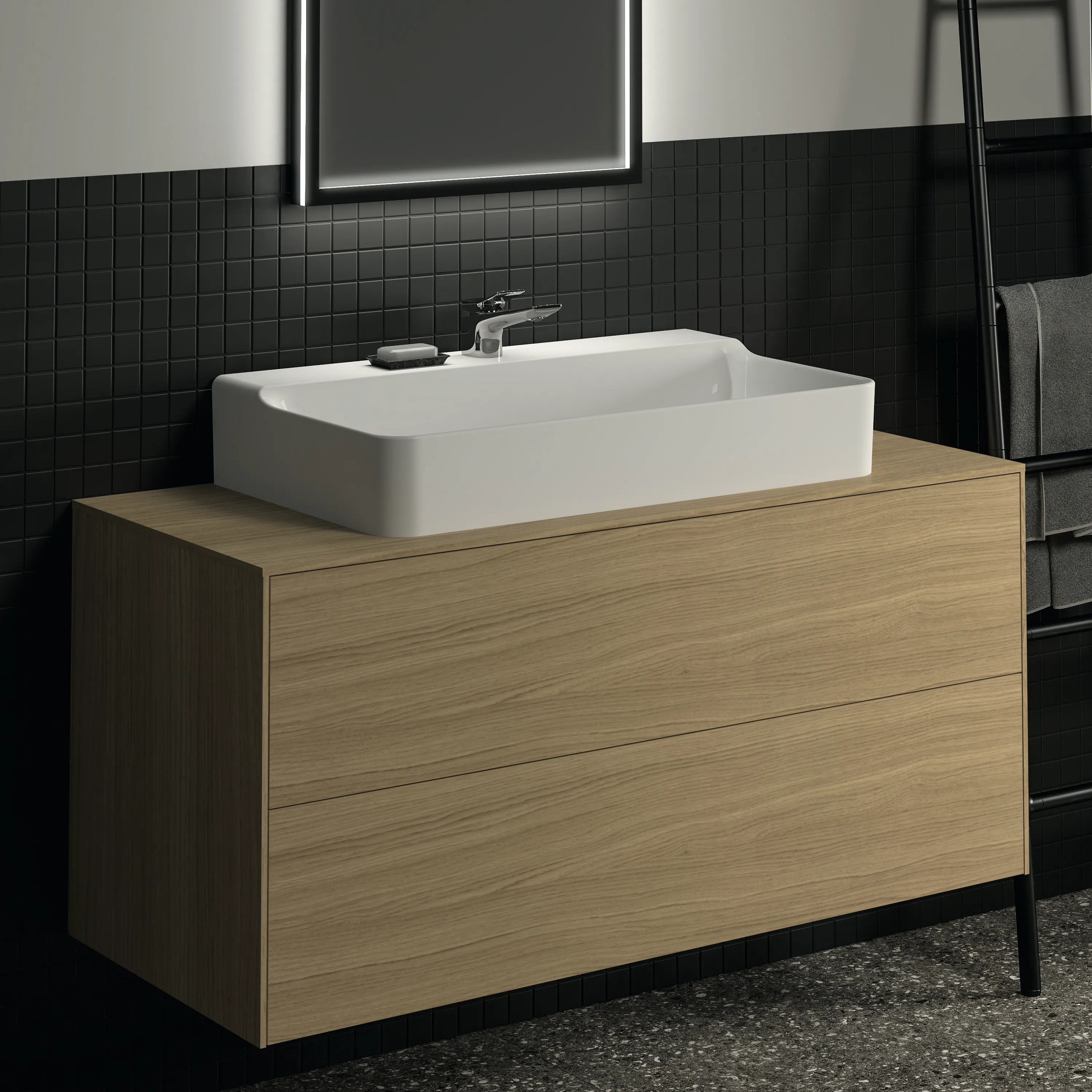 Ideal Standard Waschtischunterschrank „Conca“ 120,2 × 55 × 50,5 cm Eiche hell Furnier