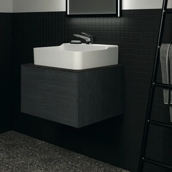 Waschtischplatte Conca, aus Keramik, 602x505x6mm, Marmor Noir Desir Waschtischplatte Conca, aus Keramik, 602x505x6mm, Marmor Noir Desir