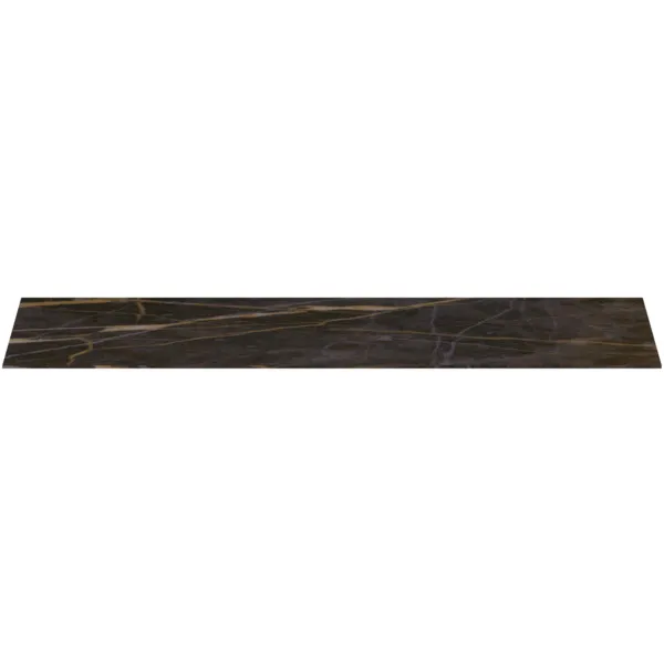 Waschtischplatte Conca, aus Keramik, 1202x373x6mm, Marmor Noir Desir