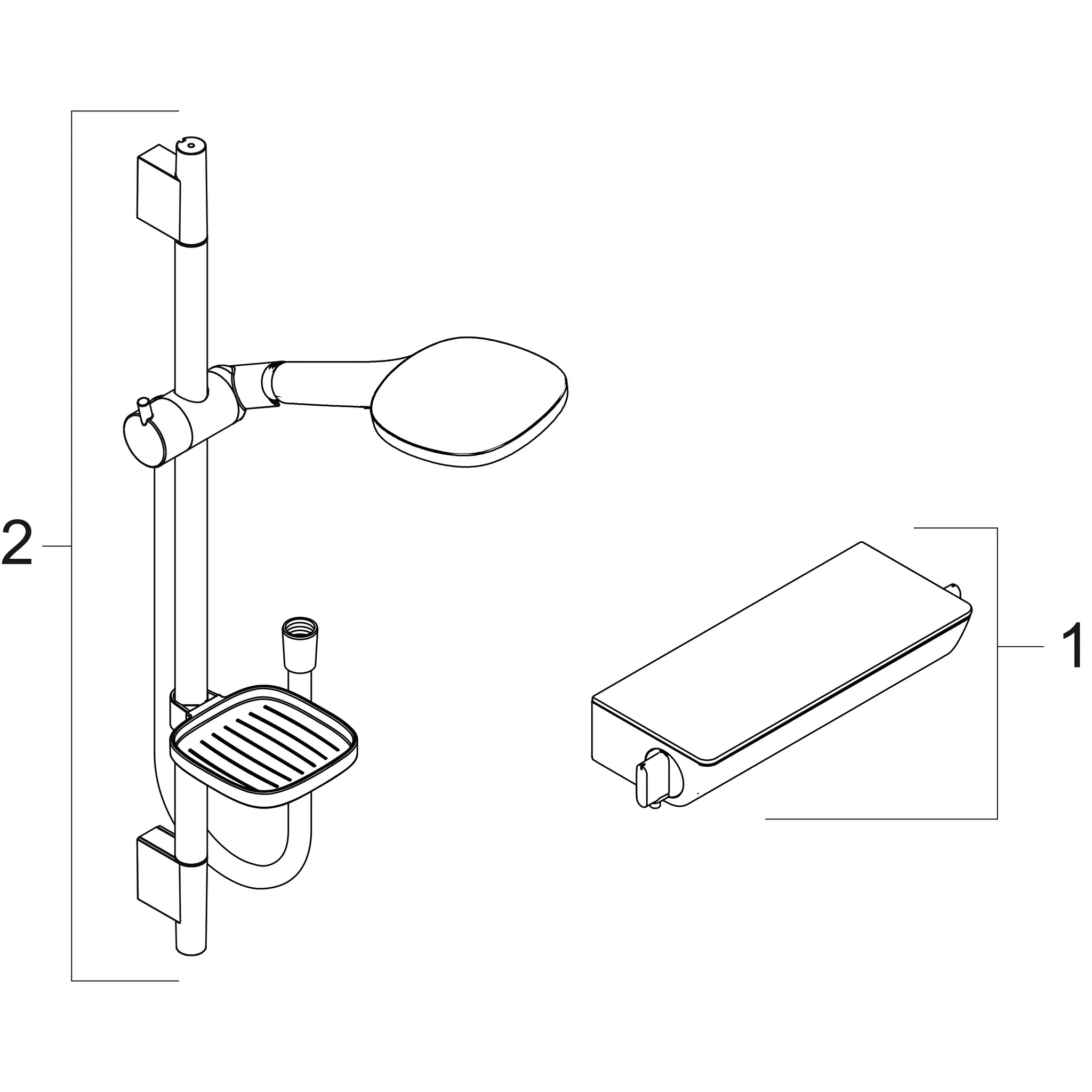 Brausenkombi Raindance Select E 120/ Therm.Brause AP Ecostat Sel.U'650mm chr.