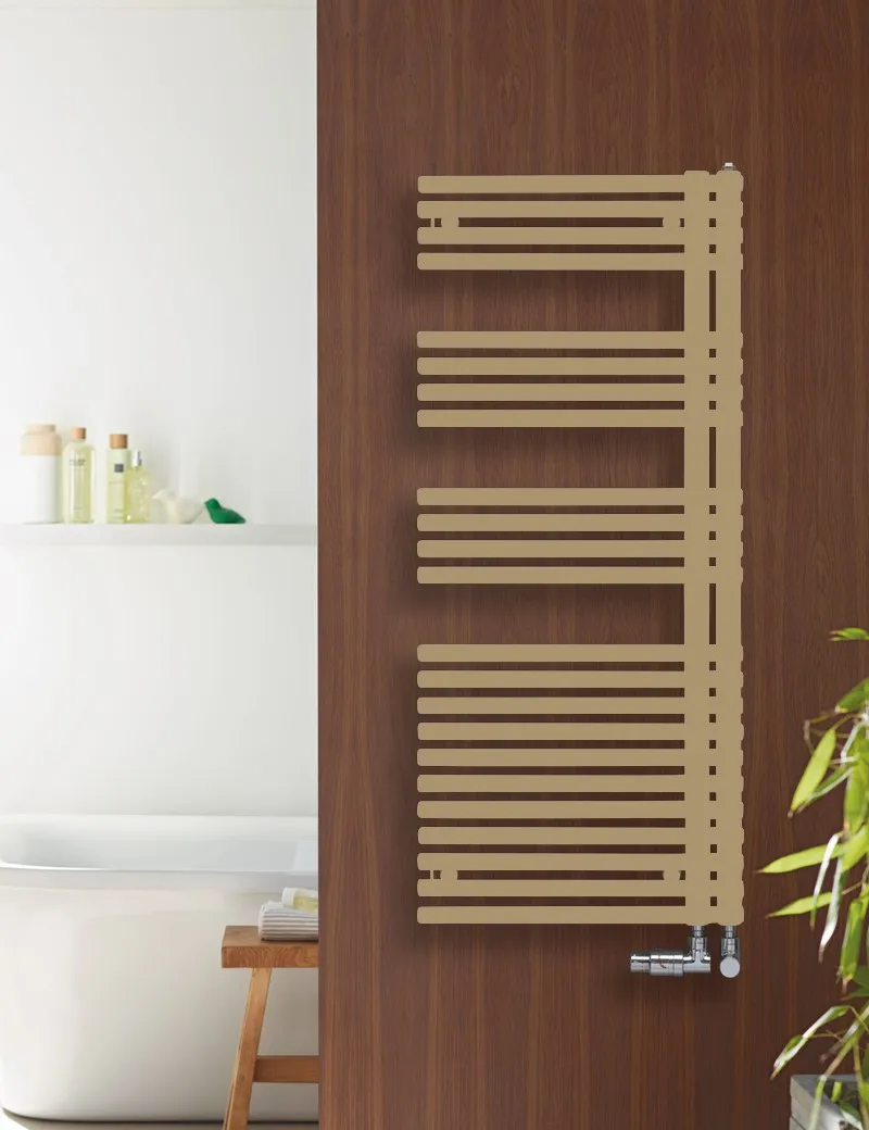 Zehnder Forma Asym, links, 50 mm - Badheizkörper LFAL-150-050-05 Golden Sand