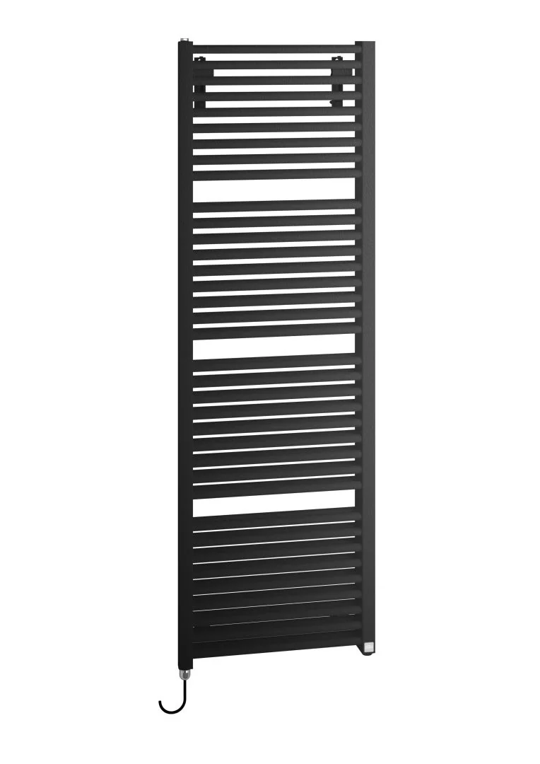 Kermi Design-Elektroheizkörper doppellagig „Duett®-E“ 63,4 × 118,8 cm in Schwarz Soft