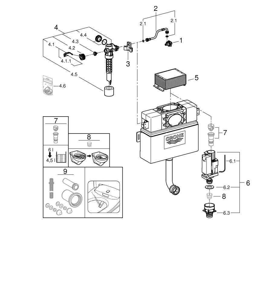 WC-Spülkasten 38579, Wandeinbau, 6-9l einstellbar, 1,00 m Bauhöhe, Betätigung von vorn oder oben WC-Spülkasten 38579, Wandeinbau, 6-9l einstellbar, 1,00 m Bauhöhe, Betätigung von vorn oder oben