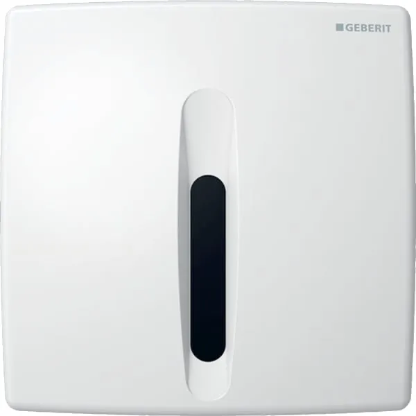 Geberit Urinalsteuerung mit elektronischer Spülauslösung, Netzbetrieb, Abdeckplatte Kunststoff, Basic: weiß-alpin Geberit Urinalsteuerung mit elektronischer Spülauslösung, Netzbetrieb, Abdeckplatte Kunststoff, Basic: weiß-alpin