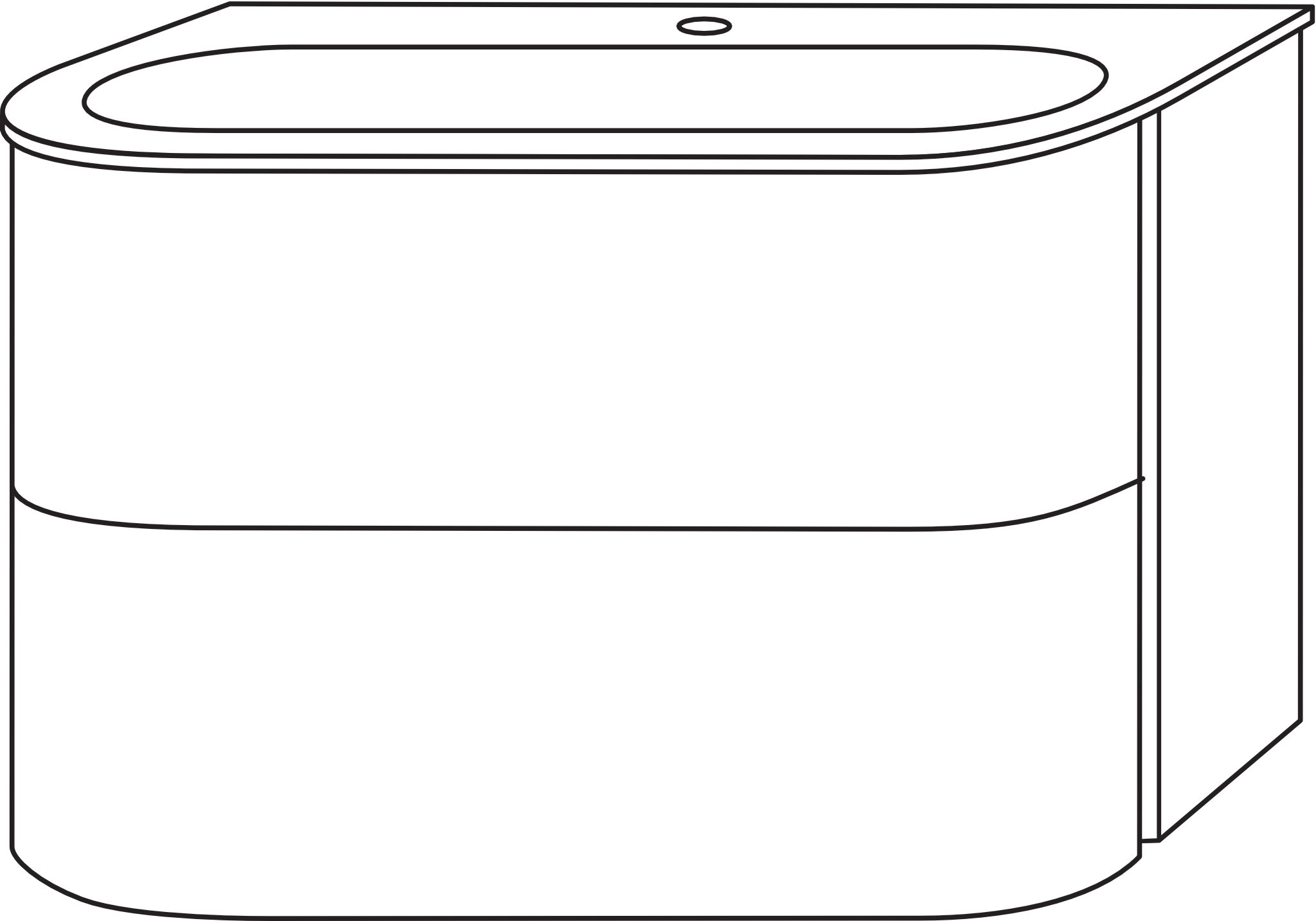 Sanipa Glas-WT Set 4balance (DG202) – Waschtisch Unterbau, Weiß-Matt, Maße: 522x784x514
