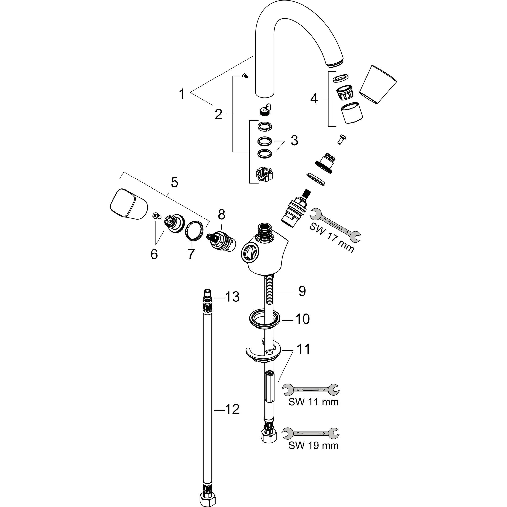 Zweigriff Waschtischarmatur Logis ohne Ablaufgarnitur chrom Zweigriff Waschtischarmatur Logis ohne Ablaufgarnitur chrom