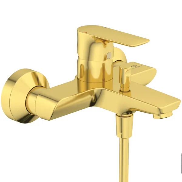 Ideal Standard Badearmatur Aufputz Connect Air mit Handbrause-Set Ausladung 174mm Brushed Gold