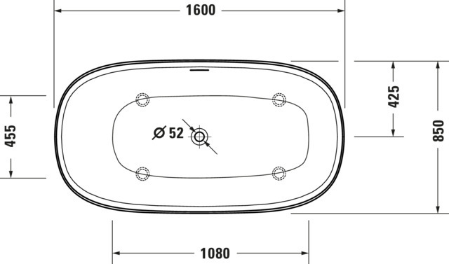 Duravit Whirlwanne „Zencha“ freistehend oval 160 × 85 cm 