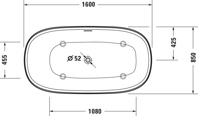 Duravit Whirlwanne „Zencha“ freistehend oval 160 × 85 cm