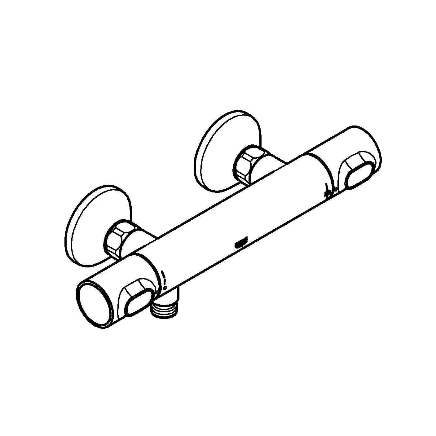 Thermostat-Brausebatterie Grohtherm 500 34793, Wandmontage, eigensicher, chrom Thermostat-Brausebatterie Grohtherm 500 34793, Wandmontage, eigensicher, chrom