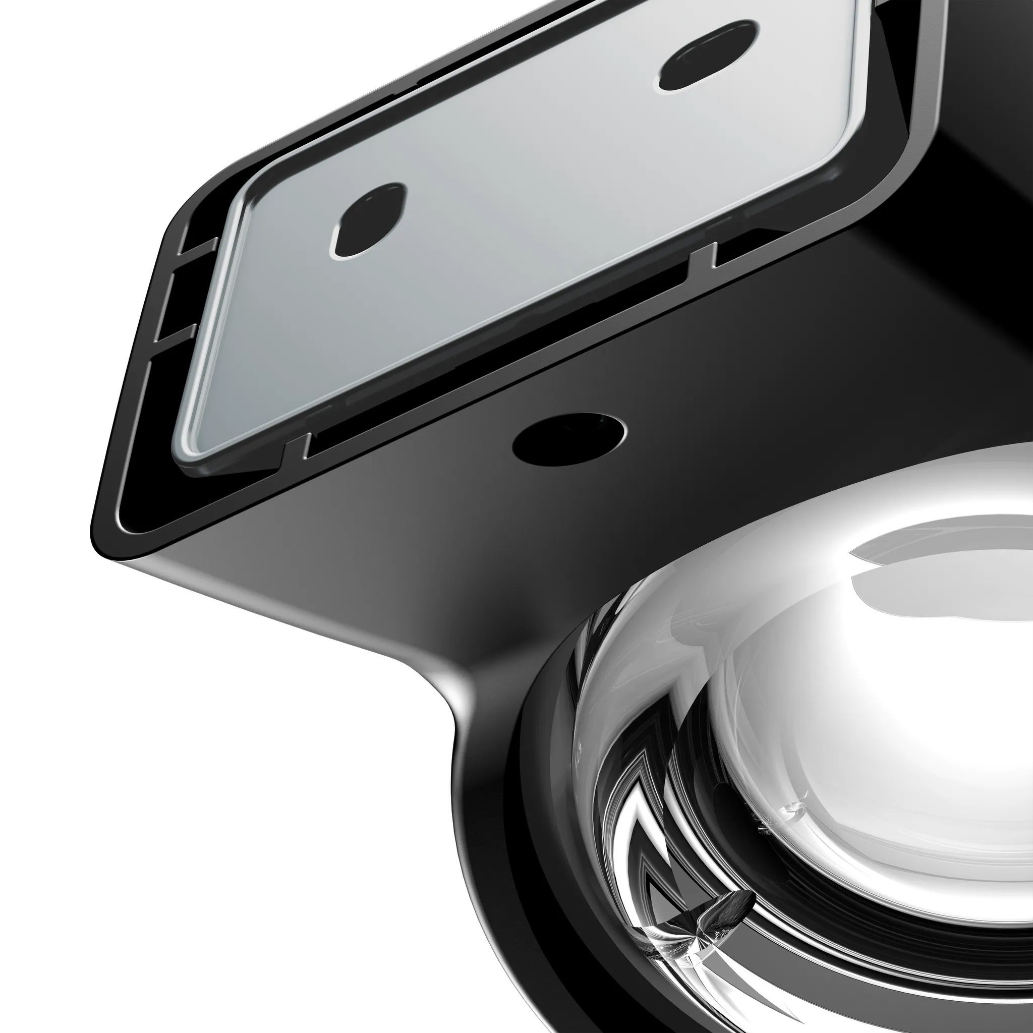 KEUCO AVENO Glashalter mit Echtkristall-Glas schwarz matt
