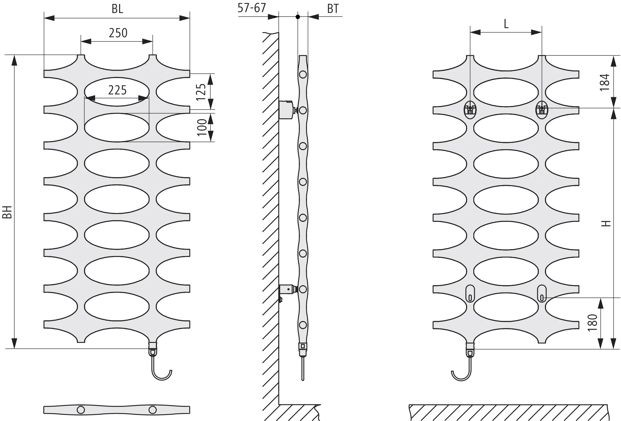 Kermi Design-Elektroheizkörper „Ideos®-E“ 50,8 × 115,1 cm in Weiß