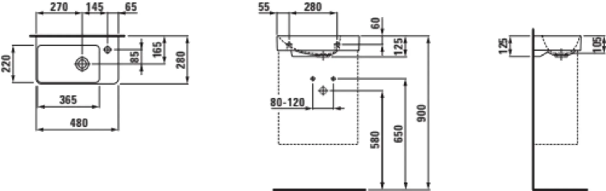 Pro X HWB Compact 81586.4 HLB rechts oHL, oÜL, 480x280, weiß