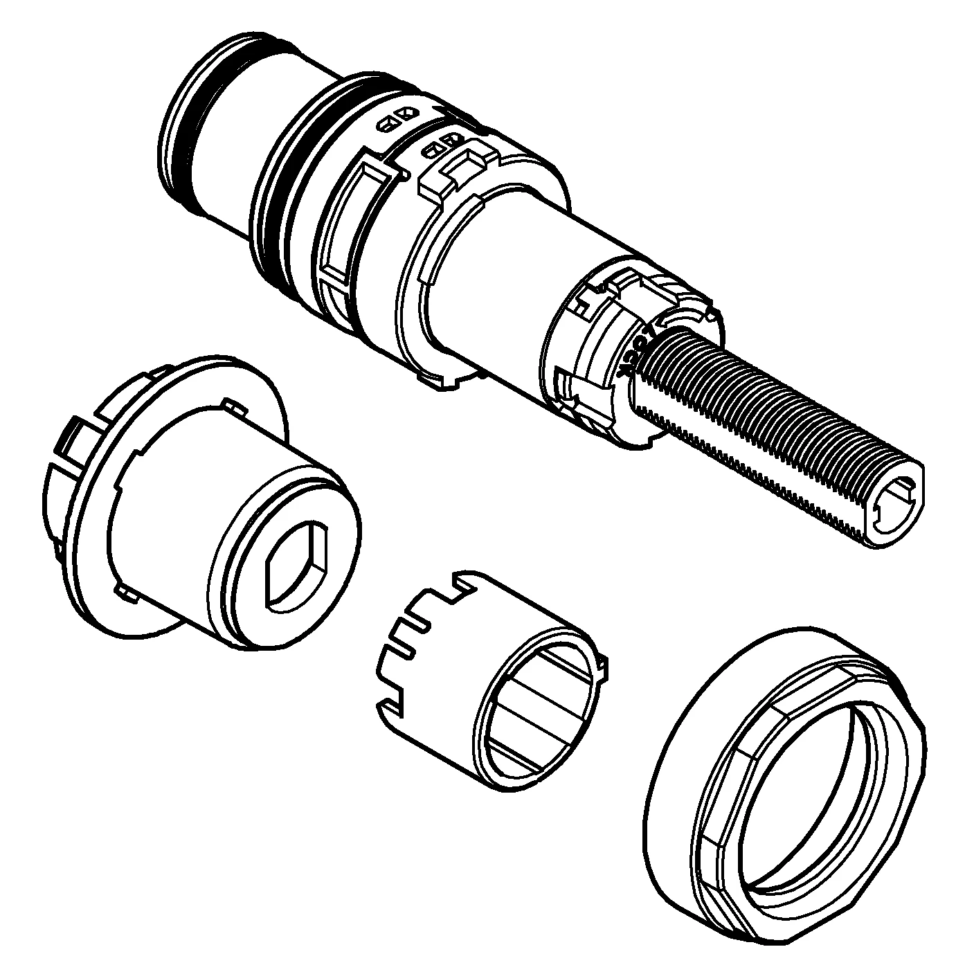 Kartusche 48359, für SmartControl Unterputz, Druckknopf, inklusive Befestigungsmutter und Montageschablone