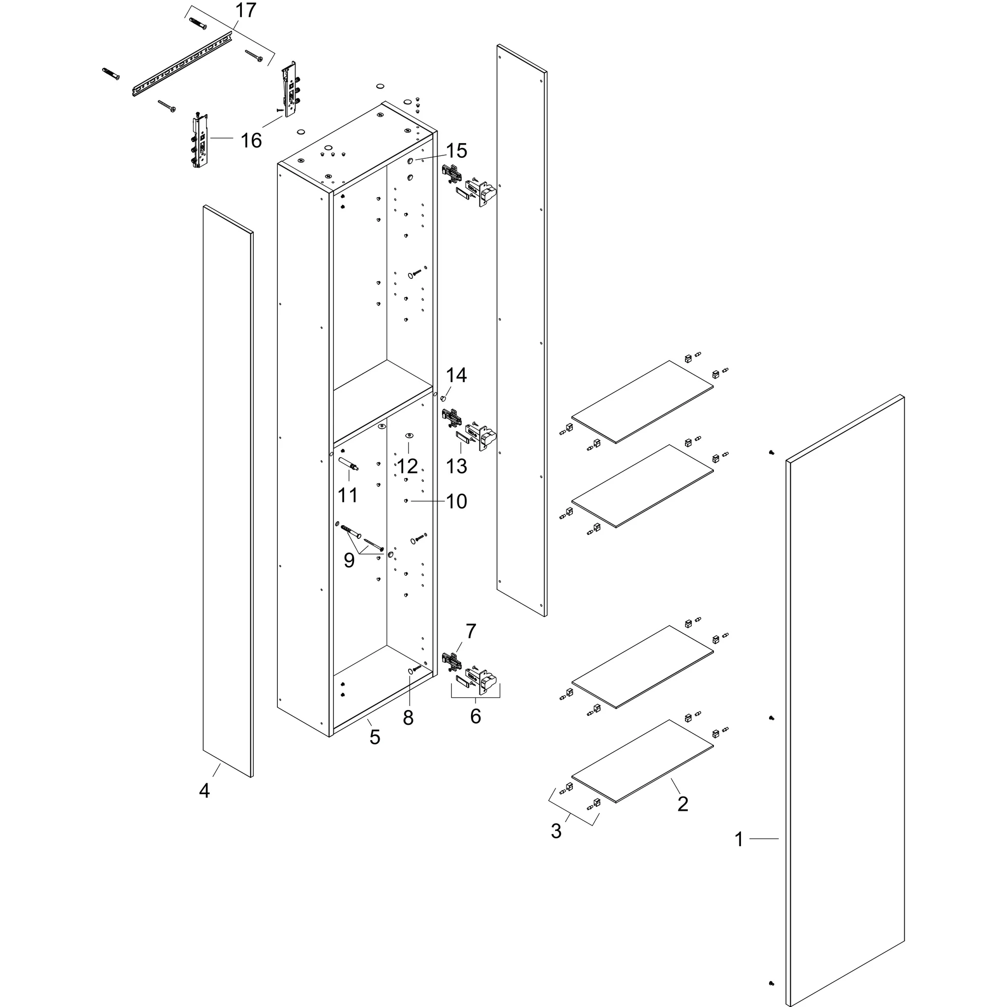 Hansgrohe Xilesa E Hochschrank, 400x350 mm, Türanschlag links, Eiche Kaschmir
