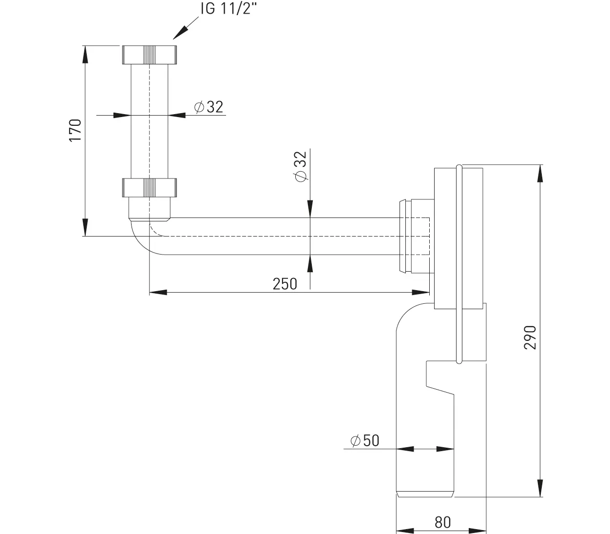 Wandeinbaugeruchverschluss KS weiß DN 32 Abgang senkrecht 50mm Einlaufbg. 90Grad Wandeinbaugeruchverschluss KS weiß DN 32 Abgang senkrecht 50mm Einlaufbg. 90Grad