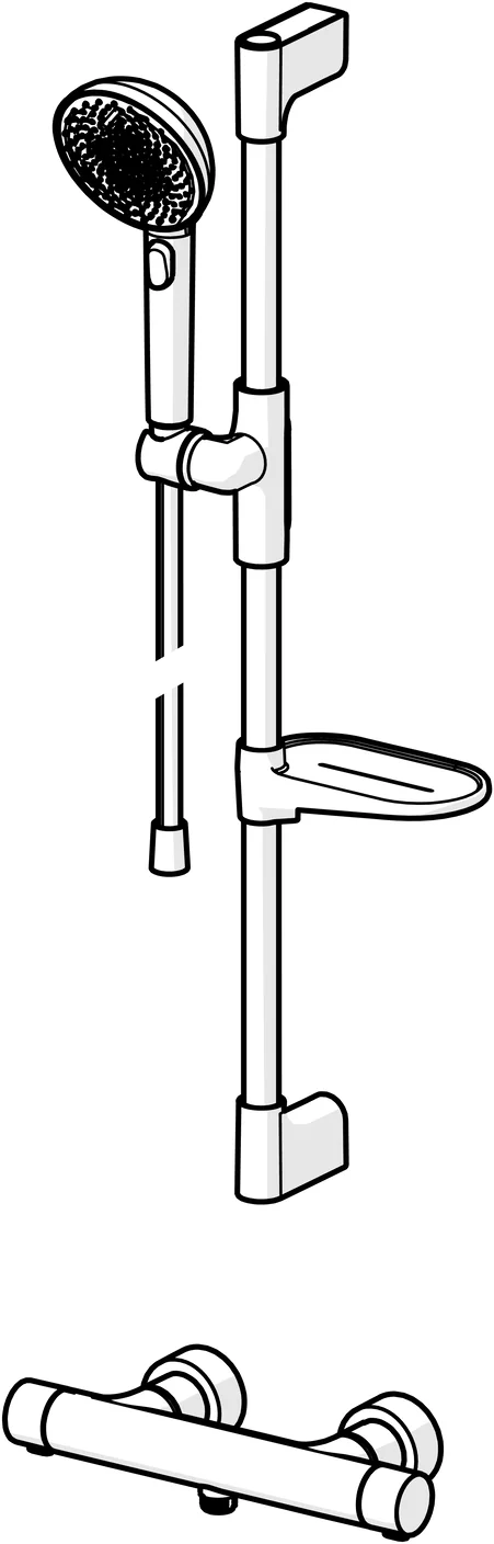 HansaPRISMA Duscharmatur, Wandmontage, Thermostat, Chrom HansaPRISMA Duscharmatur, Wandmontage, Thermostat, Chrom