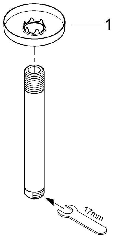 Deckenauslass Rainshower 28724, Länge 142 mm, mit runder Rosette, chrom