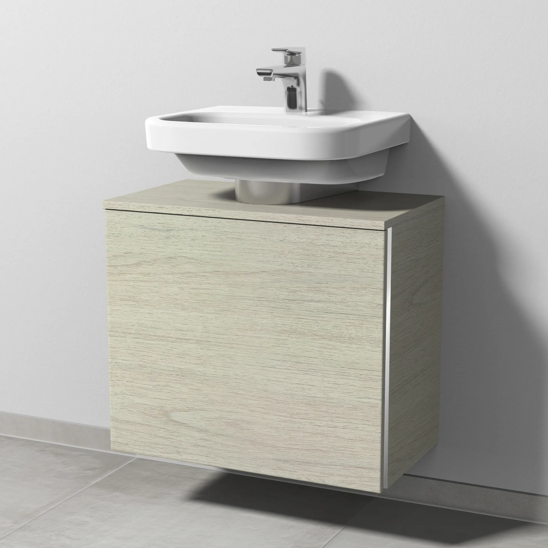 Sanipa Waschtischunterschrank „3way“ 600 × 526 × 350 mm in White Oak Sanipa Waschtischunterschrank „3way“ 600 × 526 × 350 mm in White Oak