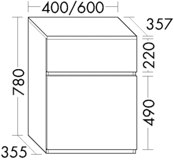 burgbad Hochschrank „Lin20“ 640 × 780 × 397 mm in Anthrazit Hochglanz