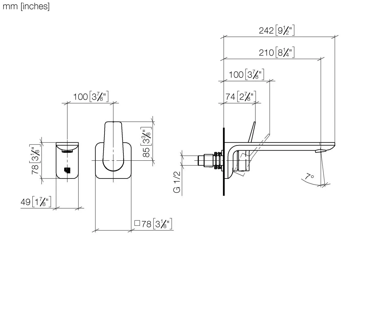 Waschtisch-Wand-Einhandbatterie ohne Ablaufgarnitur LISSÉ Chrom 36861845 Waschtisch-Wand-Einhandbatterie ohne Ablaufgarnitur LISSÉ Chrom 36861845