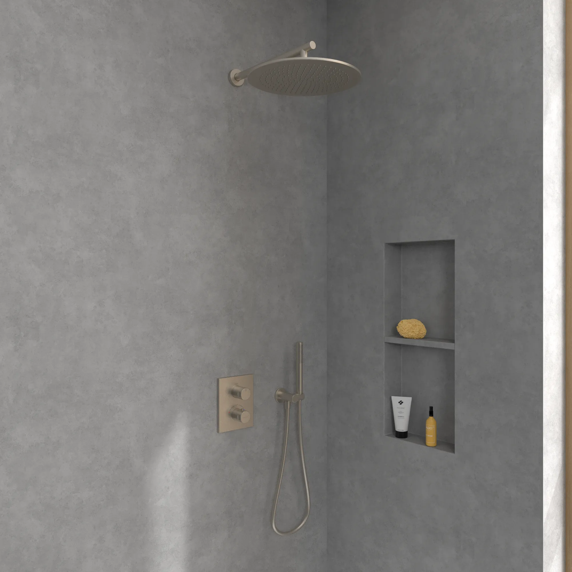 Duschkopf TVC00000300061, rund ⌀ 35 × 6,3 cm in Brushed Nickel Matt Duschkopf TVC00000300061, rund ⌀ 35 × 6,3 cm in Brushed Nickel Matt