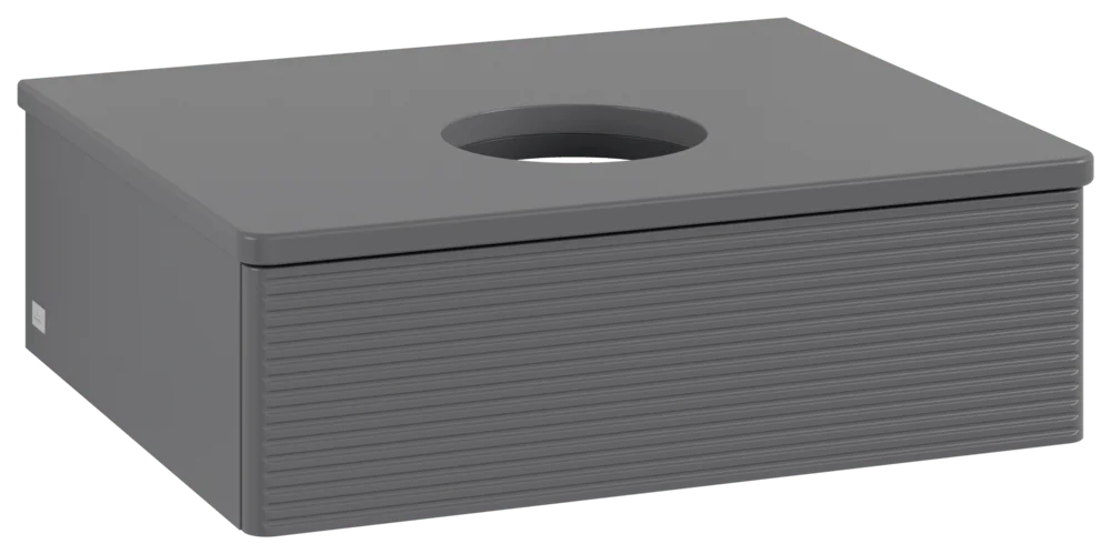 Villeroy & Boch Waschbeckenunterschrank Antao K07110, Anthracite Matt Lacquer, 600x190x500mm, mit SoftClosing und Push-to-open Funktion