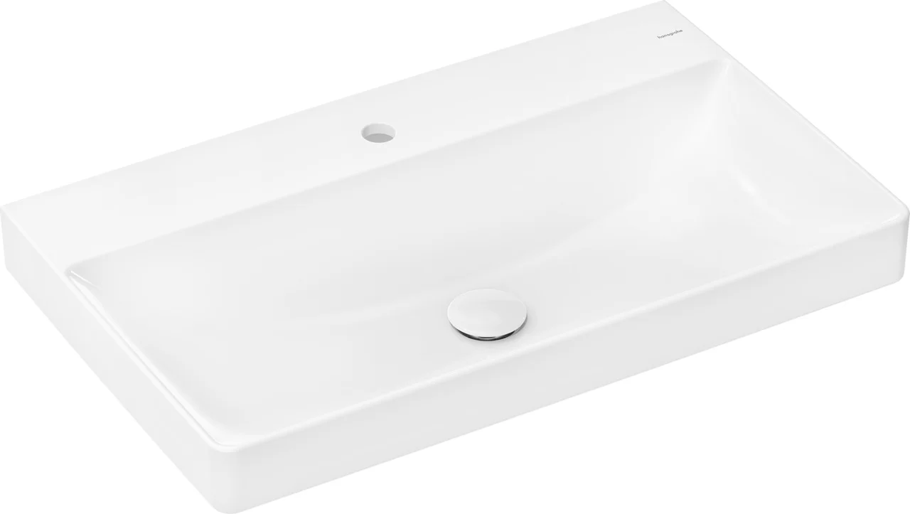 Hansgrohe Xelu Q Waschtisch, weiß, 800x480 mm, wandhängend, mit Hahnloch, ohne Überlauf, SmartClean Glasur