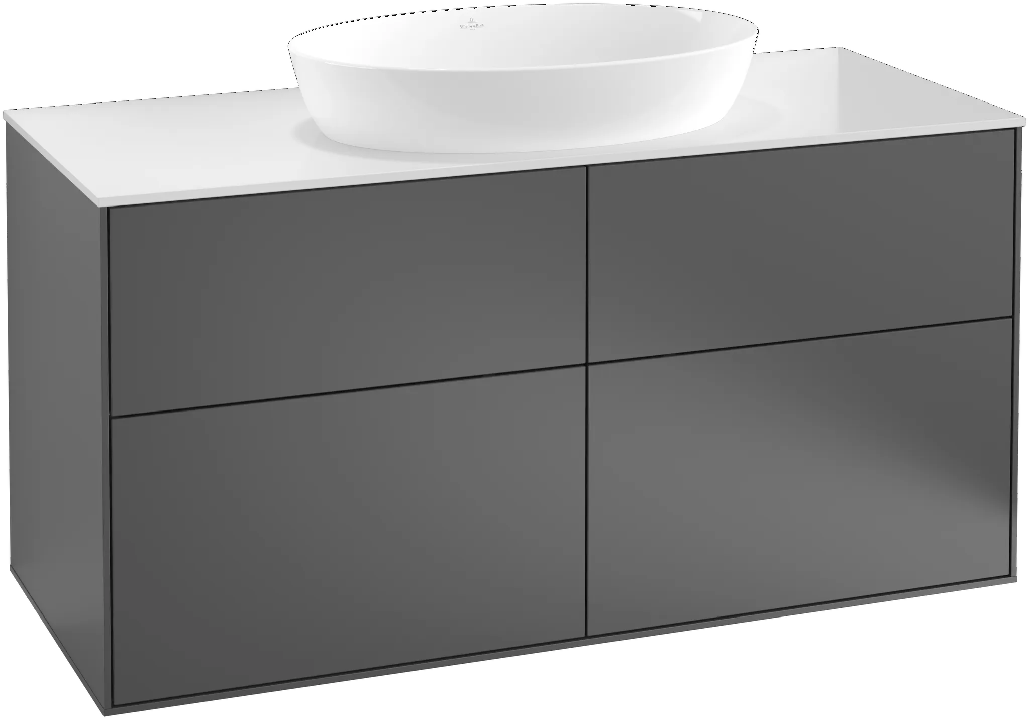 Villeroy & Boch Waschtischunterschrank „Finion“ für Schrankwaschtisch 1200 × 603 × 501 mm Peony Matt Lacquer, mit Hahnlochbohrung, für Becken mittig