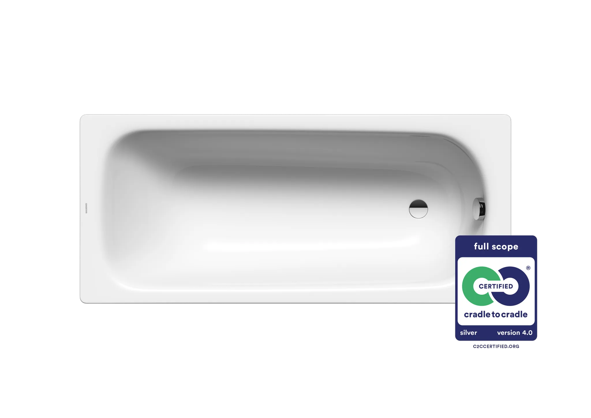 Kaldewei Badewanne „Saniform V4“ fünfeck rechteck 160 × 70 cm, ohne Wannenträger, ohne Grifflochbohrungen in alpinweiß