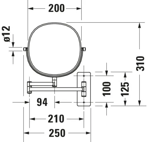 Kosmetikspiegel D-Code, chrom