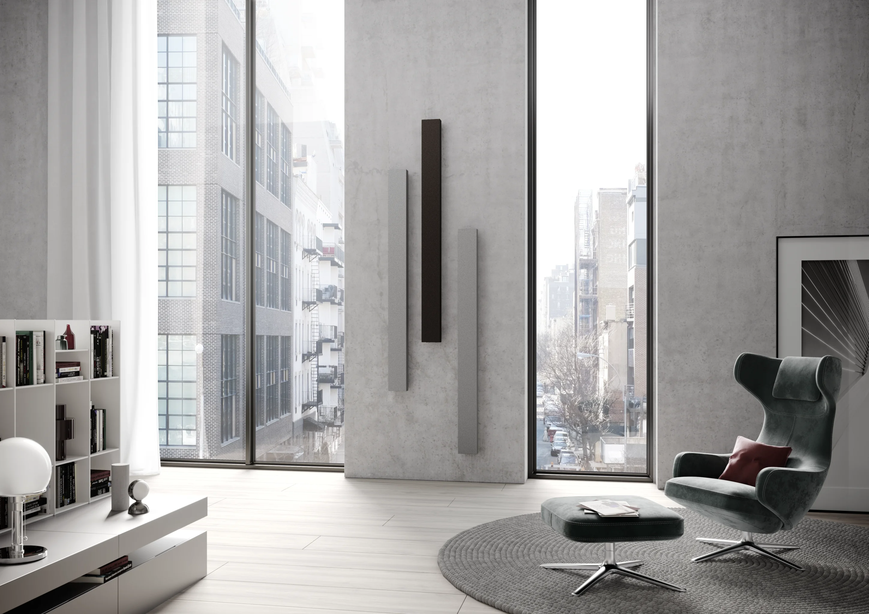 Kermi Design-Heizkörper „Beams®“ 15 × 180 cm in Farbkonzept