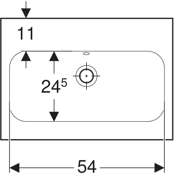 Wandwaschtisch „iCon Light“, mittig, rechteckig 60 × 42 cm mit KeraTect®