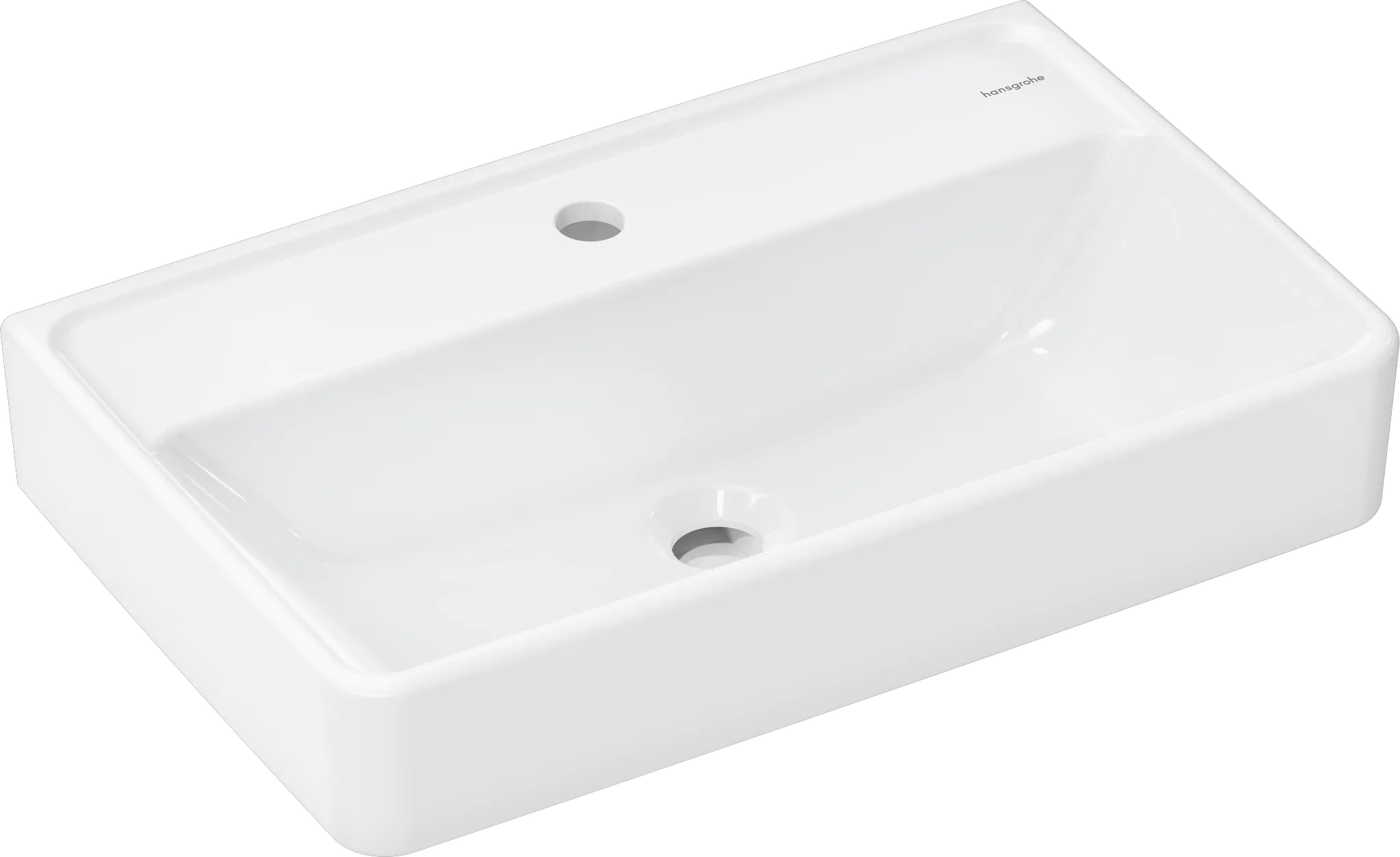 Hansgrohe Xanuia Q Waschtisch Compact 600⁄370 mit Hahnloch ohne Überlauf, SmartClean, Weiß Hansgrohe Xanuia Q Waschtisch Compact 600⁄370 mit Hahnloch ohne Überlauf, SmartClean, Weiß