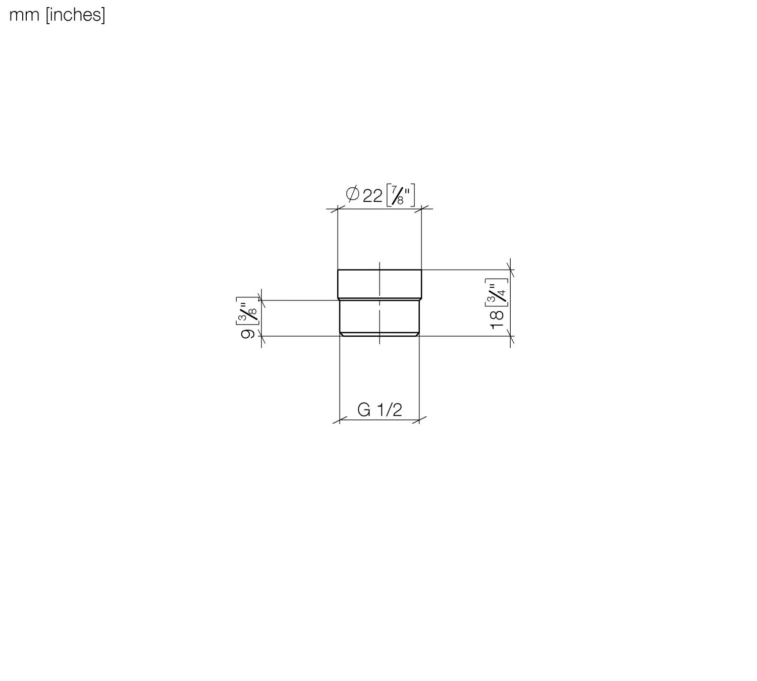 DO Adapter für Brauseabgang Serienneutral 12202979 3/8" x 1/2" chrom