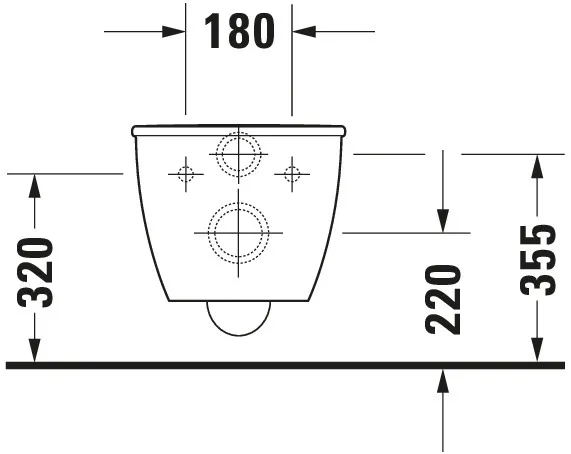 Wand-Tiefspül-WC „Darling New“ 36,5 × 34 × 54 cm, Befestigung verdeckt, ohne Spülrand