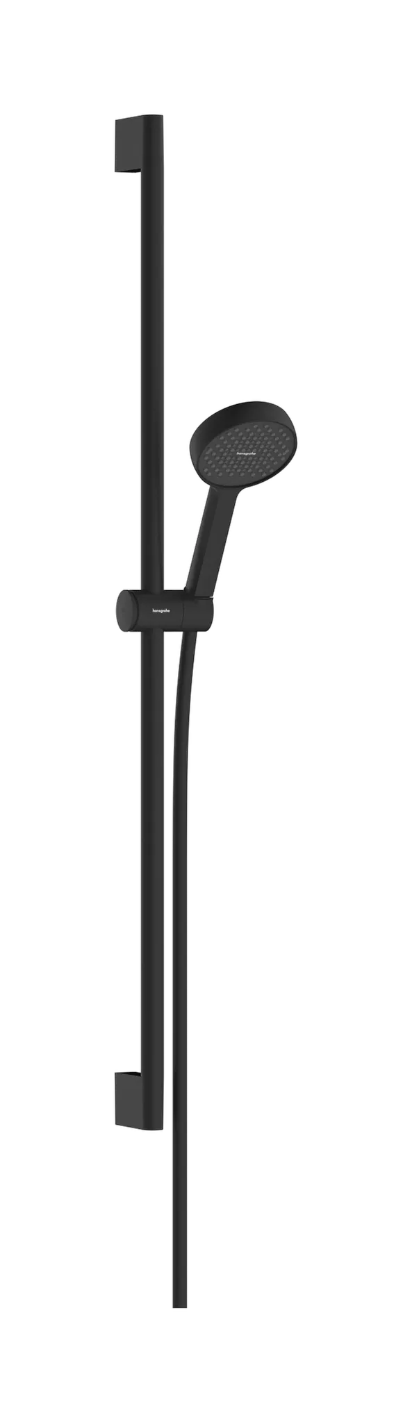 Hansgrohe Activera S Brauseset 95 1jet EcoSmart, mattschwarz, Brausestange 90 cm, Rain Strahl, FlexPower, QuickClean+, Durchflussregler 8 l/min, Mindestflieβdruck 0,5 bar