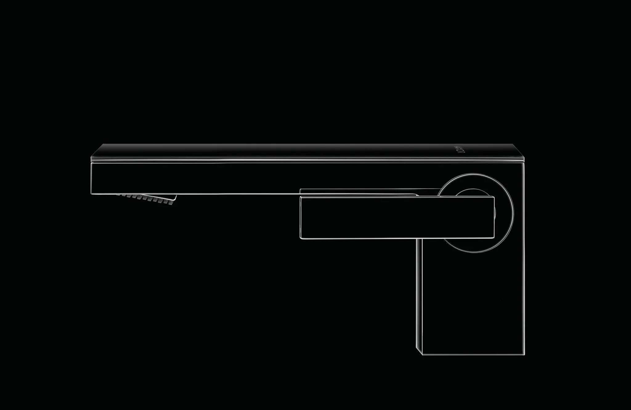 Hansgrohe AXOR MyEdition Einhebel-Waschtischmischer 70 mit Push-Open Ablaufgarnitur, Chrom/Spiegelglas Hansgrohe AXOR MyEdition Einhebel-Waschtischmischer 70 mit Push-Open Ablaufgarnitur, Chrom/Spiegelglas