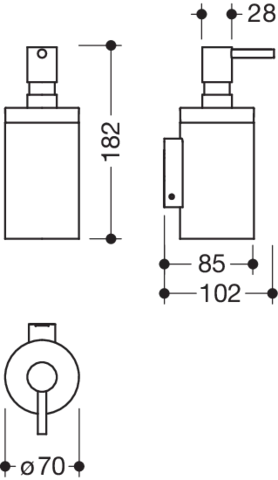 HEWI Seifenspender „System 162“ 10,2 × 18,2 × ⌀ 7 cm