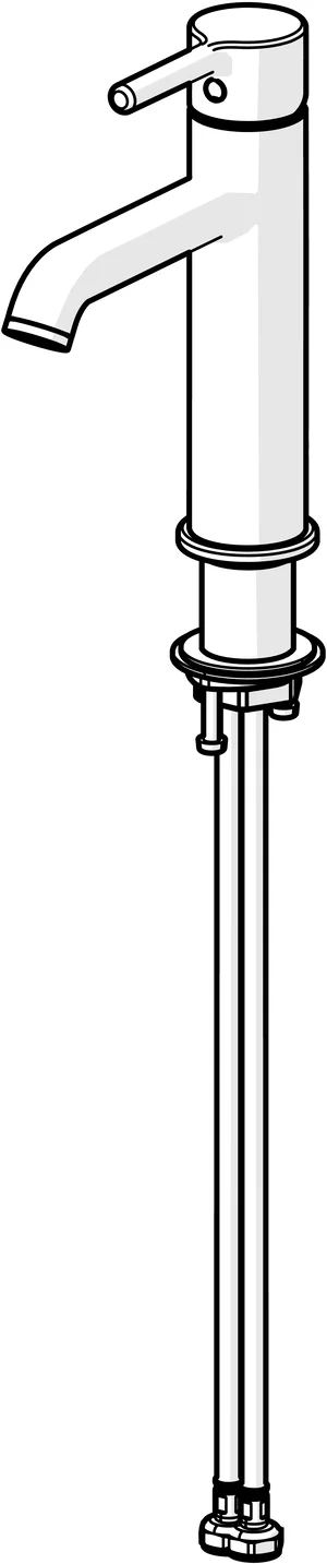 HansaVANTIS Style Waschtischarmatur EHM WT-Batt. HansaVANTIS Style 5437 Ausld. 133 mm Stahl gebürstet