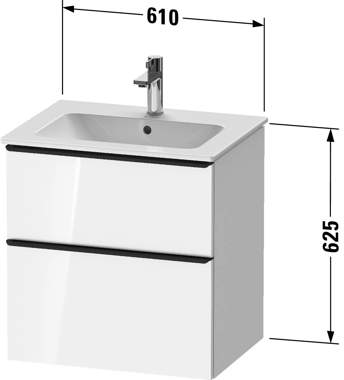 Duravit Waschtischunterschrank wandhängend „D-Neo“ 61 × 62,5 × 46,2 cm in Basalt Matt Duravit Waschtischunterschrank wandhängend „D-Neo“ 61 × 62,5 × 46,2 cm in Basalt Matt