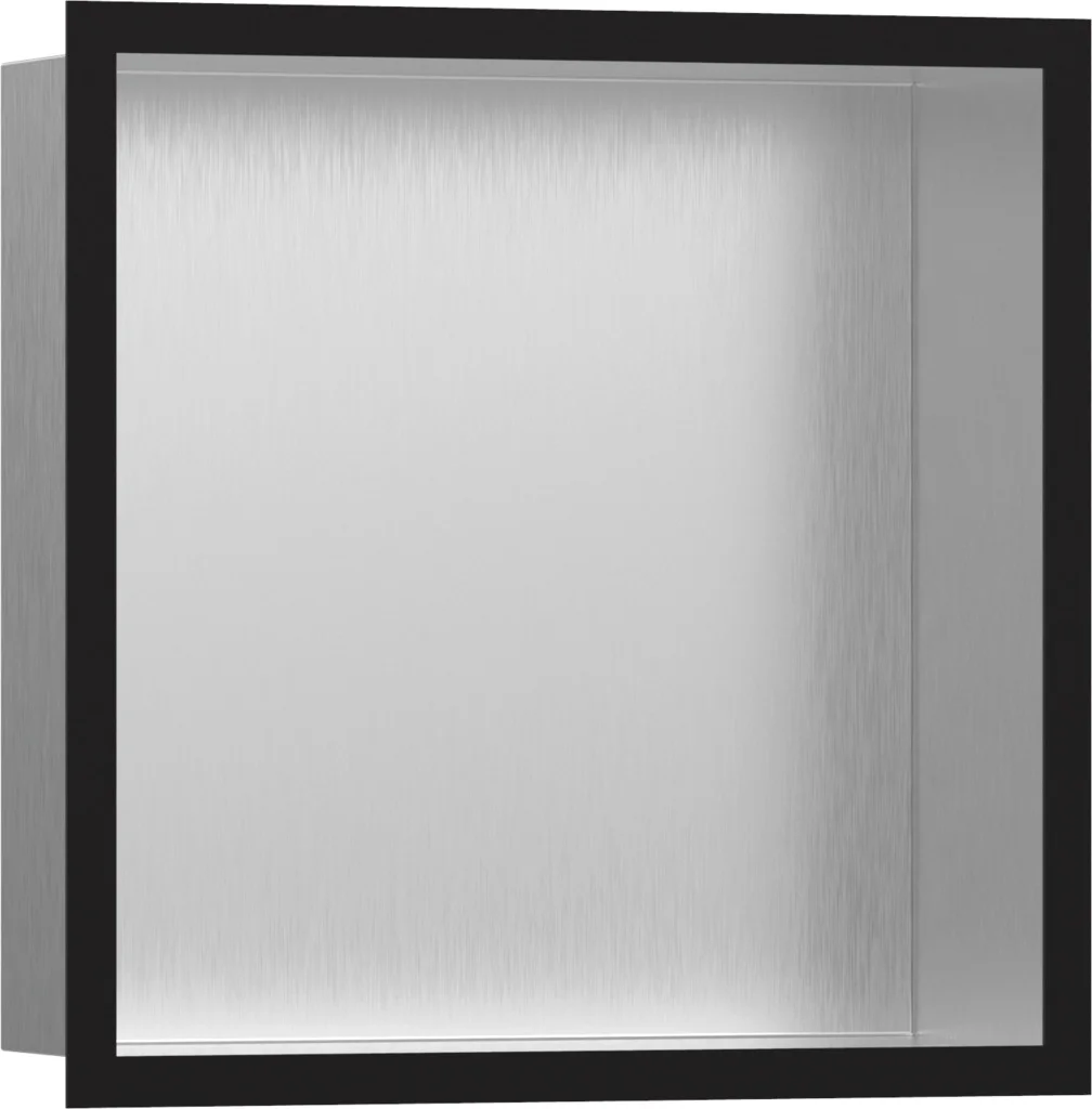 Hansgrohe XtraStoris Individual Wandnische Edelstahl gebürstet Mattschwarz 300x300x100 mm