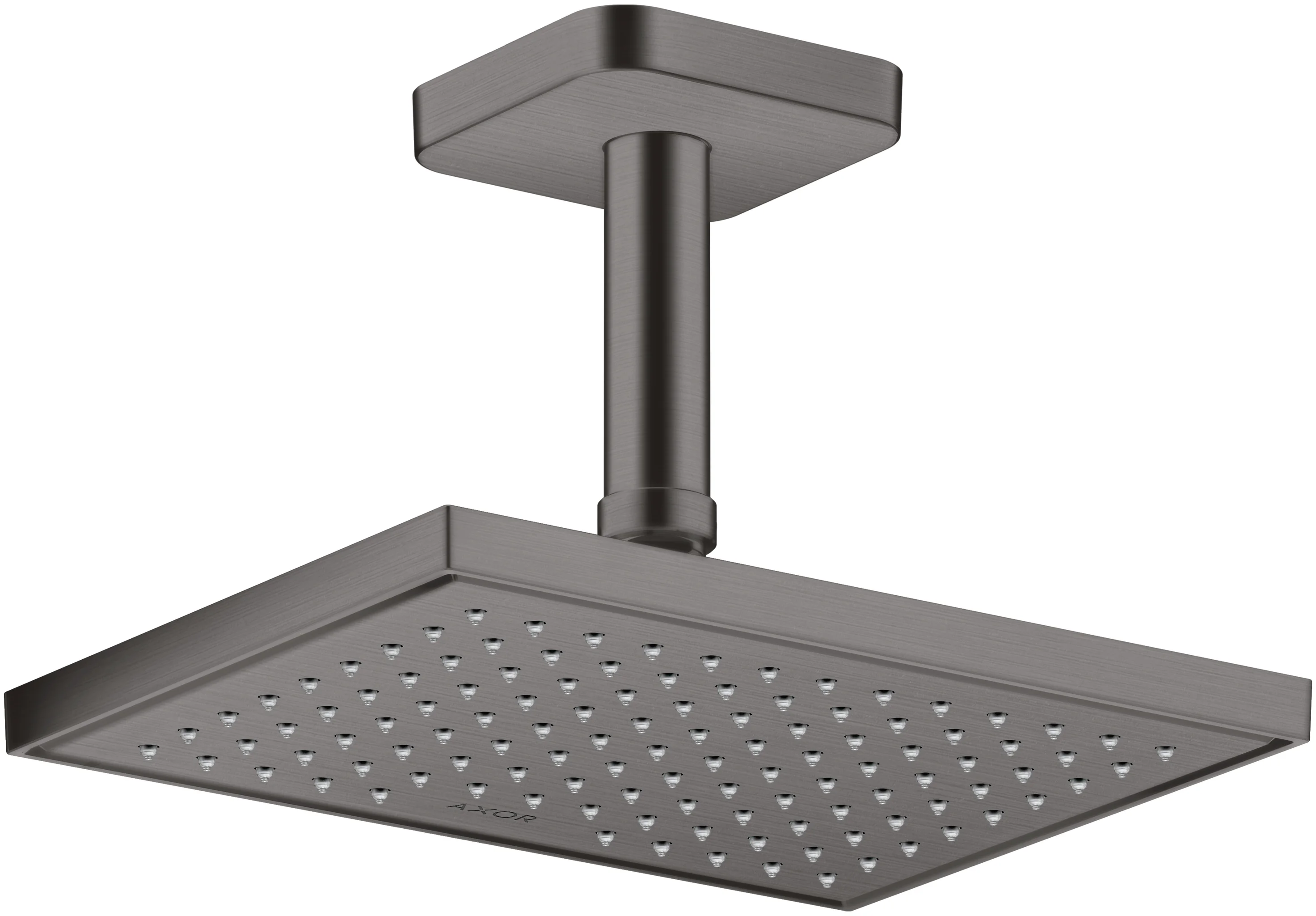 Hansgrohe AXOR ShowerSolutions Kopfbrause 1jet EcoSmart+ Brushed Black Chrome, 245 x 185 mm, winkelverstellbar, für Durchlauferhitzer geeignet