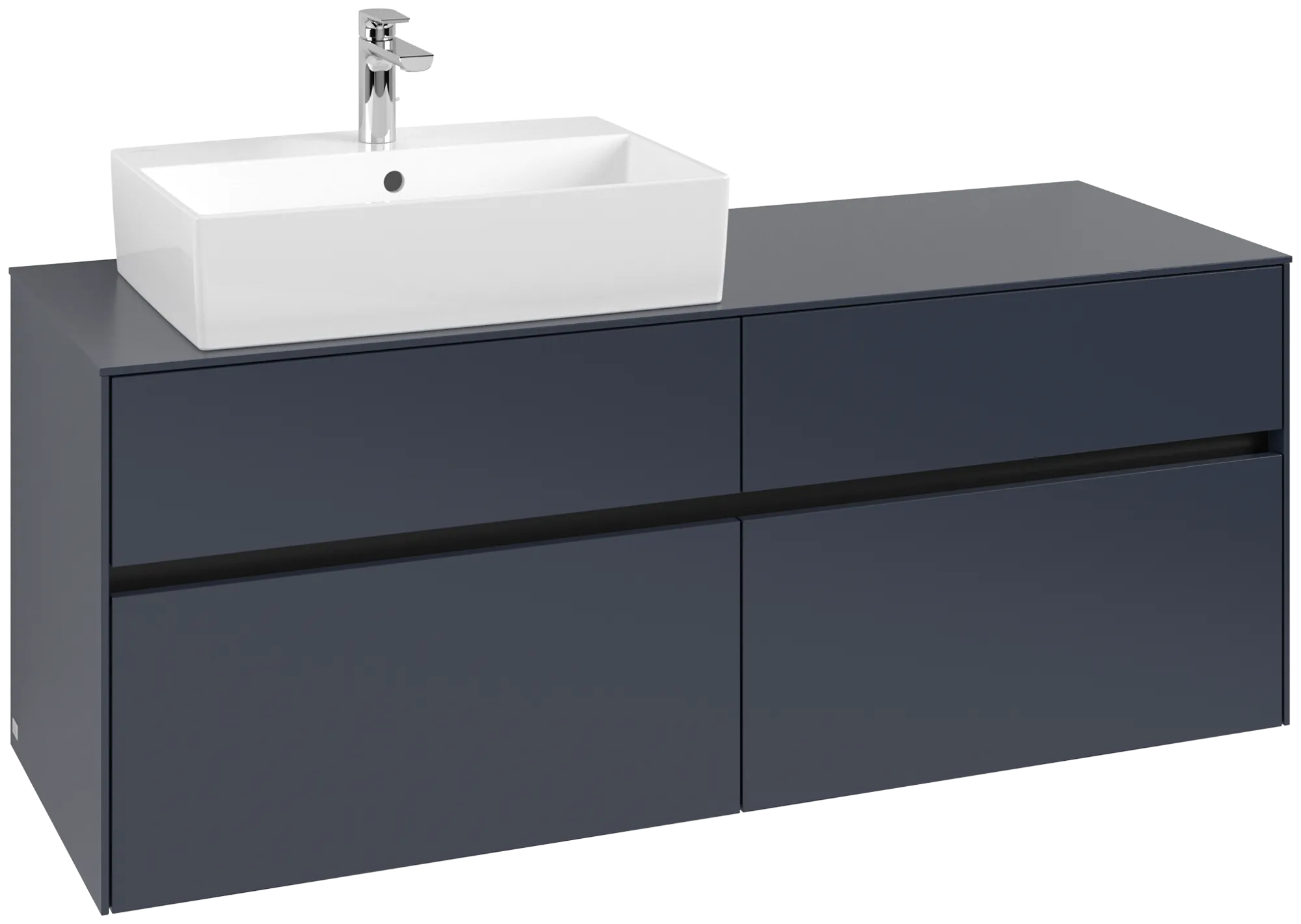 Villeroy & Boch Collaro Waschbeckenunterschrank C13200 1400x548x500mm 4 Auszüge links Marine Blue