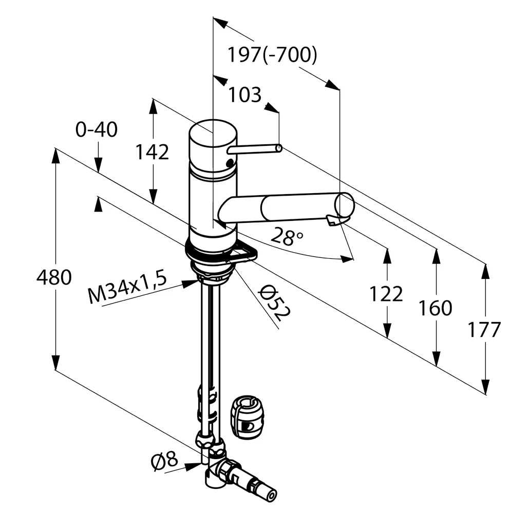 Kludi SCOPE Spültisch-EHM/ND DN 15 Herausziehb. Auslauf chrom Kludi SCOPE Spültisch-EHM/ND DN 15 Herausziehb. Auslauf chrom
