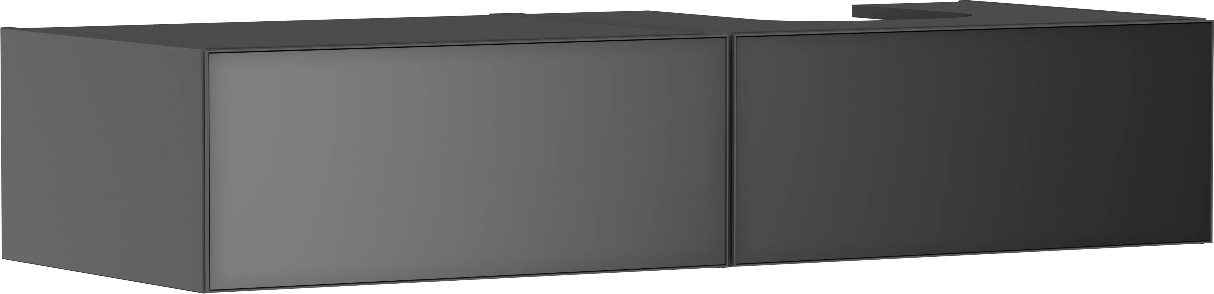 Hansgrohe Xevolos E Waschtischunterschrank Schiefergrau Matt, 1370x550 mm, 2 Schubkästen, grifflos mit PushOpen und SoftClose, vormontiert