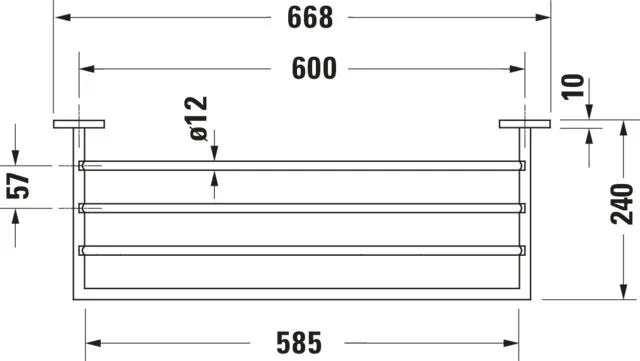 Duravit Handtuchablage „Karree“ 24 cm Duravit Handtuchablage „Karree“ 24 cm