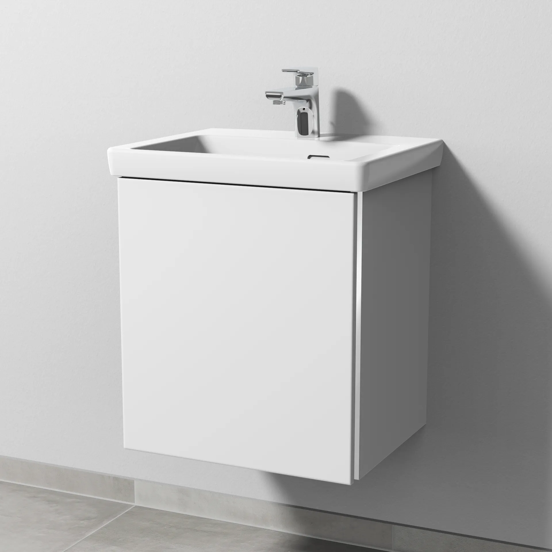 Sanipa Waschtischunterschrank „3way“ 457 × 517 × 391 mm in Weiß-Soft, Anschlag links