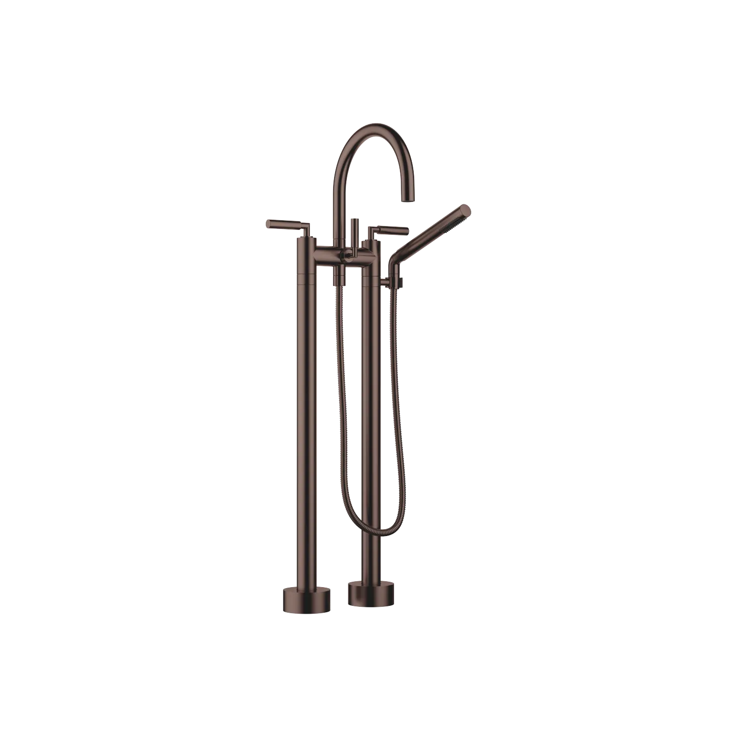 Dornbracht TARA Wannen-Zweilochbatterie, freistehend, Dark Bronze gebürstet PVD, Ausladung 220 mm, Höhe 920 mm, Stichmaß 150 mm