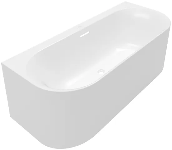 Villeroy & Boch Badewanne mit ovaler Innenform „Loop & Friends“ vorwand oval 180 × 80 cm, mittig in Stone White / Colour On Demand